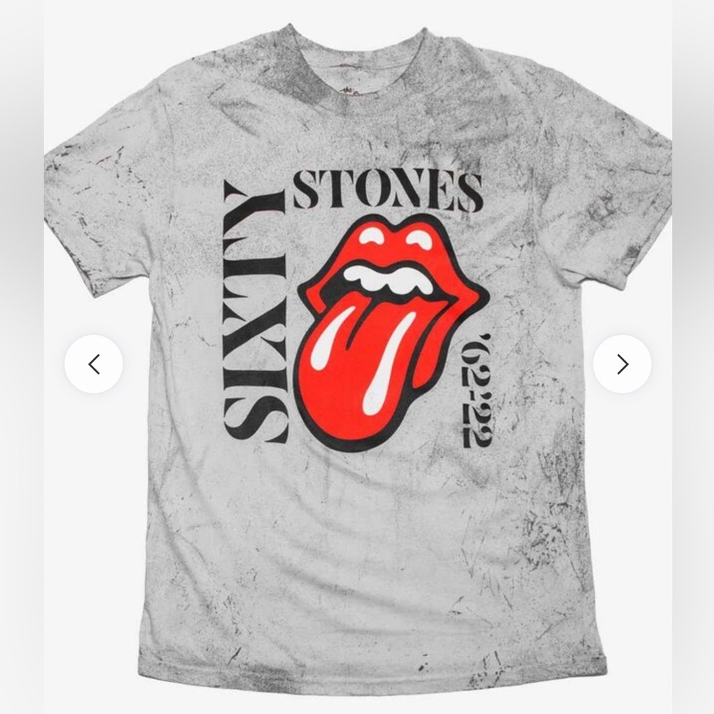 ROLLING STONES SHORTSLEEVE T-SHIRT IN WASHED SMOKE GREY size medium